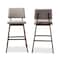 Baxton Studio Colton Gray Upholstered and Walnut-Finished Wood Bar Stool, PK2 152-9247 - alternate 3